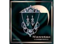 Navetas souprava - strass stříbřený